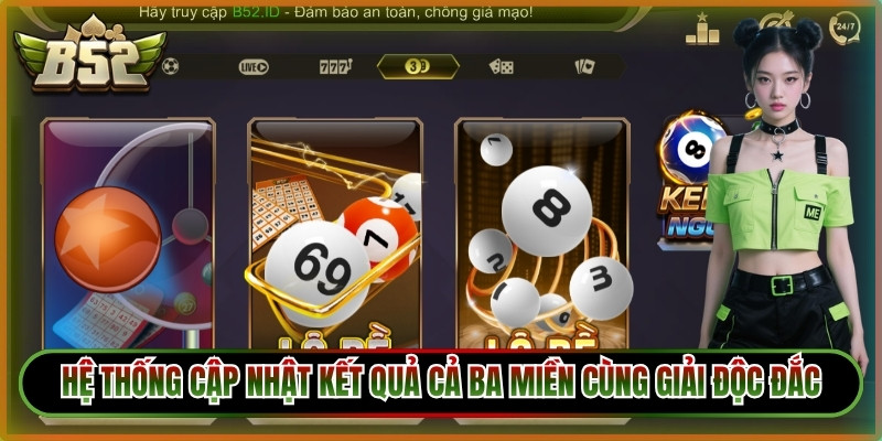 Hệ thống cập nhật kết quả từ cả ba miền cùng giải độc đắc cao