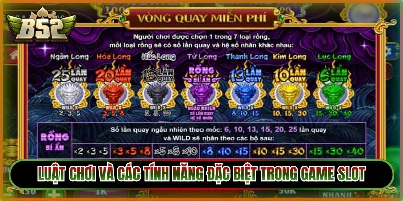 Luật chơi và các tính năng đặc biệt trong game slot