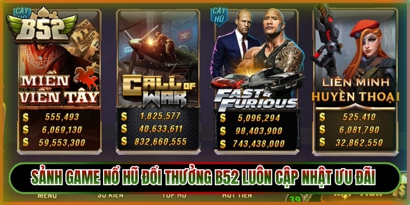 Sảnh game nổ hũ đổi thưởng B52 luôn cập nhật ưu đãi liên tục 